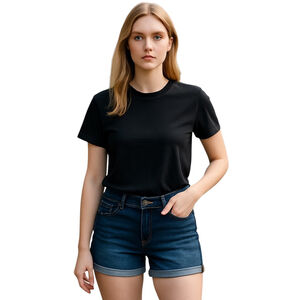 Aeropostal Midi Jean Shorts Womens 4 Blue Denim Cut Off Low Rise Cuffed Casual